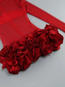 RUTH SACKS Mesh Floral Mini