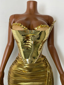 CHENGDU Metallic Corset Set