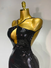 Load image into Gallery viewer, DALIAN Gold Sequin Halter Gown
