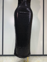 Load image into Gallery viewer, DALIAN Gold Sequin Halter Gown
