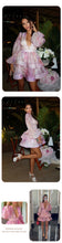 Load image into Gallery viewer, SHANZHOU Bloom Peplum Mini Dress with Puff Sleeves
