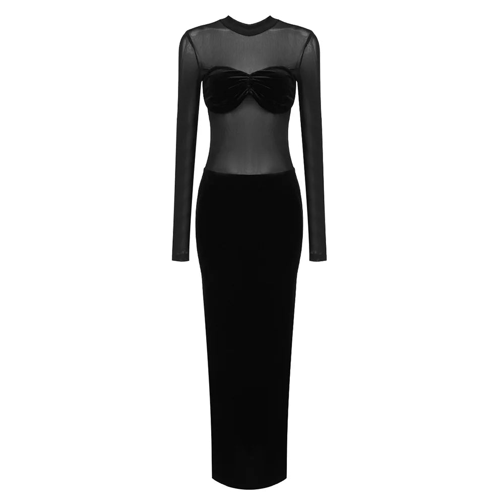 BERNI SEARLE Velvet Maxi Dress