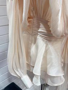 GUIYANG Ruffle Satin Romper Set