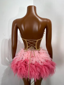 CHONGQUING Sequin Feather Mini Dress