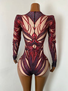 SHENYANG Rhinestone Bodysuit