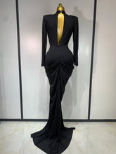 Load image into Gallery viewer, HEFEI Black Plunging Gown
