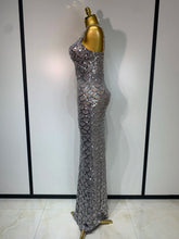 Load image into Gallery viewer, CHANIE Silver Mermaid Sequin Gown
