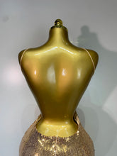 Load image into Gallery viewer, DALIAN Gold Sequin Halter Gown
