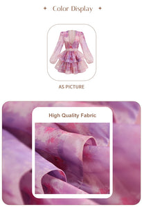 SHANZHOU Bloom Peplum Mini Dress with Puff Sleeves