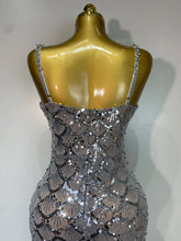Load image into Gallery viewer, CHANIE Silver Mermaid Sequin Gown
