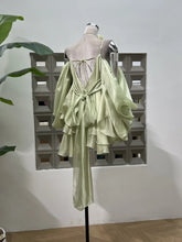 Load image into Gallery viewer, WUXI Layered Chiffon Dress with Ruffle Hem &amp; Rosette Tie Set
