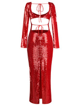 Load image into Gallery viewer, BULLFINCH Sequin Evening Dress
