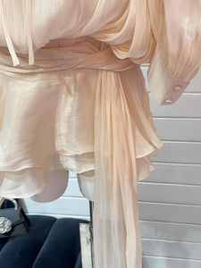GUIYANG Ruffle Satin Romper Set