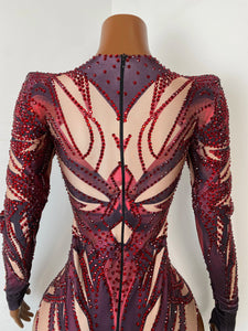 SHENYANG Rhinestone Bodysuit
