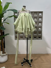 Load image into Gallery viewer, WUXI Layered Chiffon Dress with Ruffle Hem &amp; Rosette Tie Set
