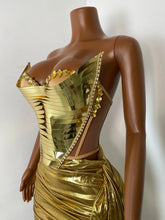 Load image into Gallery viewer, CHENGDU Metallic Corset Set
