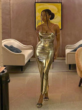 Load image into Gallery viewer, PENGUI Metallic Ankle Dress
