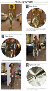 PENGUI Metallic Ankle Dress