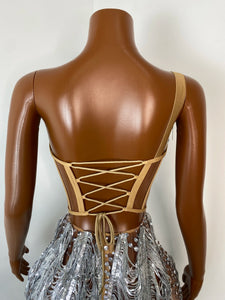 DONGGUAN Silver Fringe Rhinestone Mini