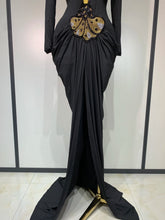 Load image into Gallery viewer, HEFEI Black Plunging Gown
