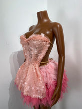 Load image into Gallery viewer, CHONGQUING Sequin Feather Mini Dress
