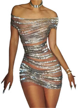 Load image into Gallery viewer, AJWAIN Crystal Mini Dress
