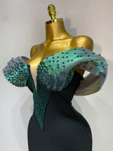Load image into Gallery viewer, TAIYUAN Emerald Bloom Black Evening Gown
