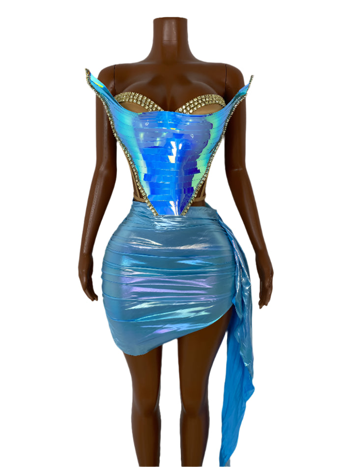 CHENGDU Metallic Corset Set
