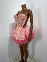 Load image into Gallery viewer, CHONGQUING Sequin Feather Mini Dress

