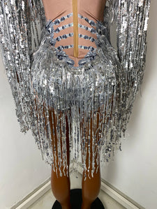 SHANGHAI Silver Tassel Playsuit