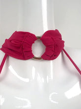 Load image into Gallery viewer, URUMQI Hot Pink Off-Shoulder Mini  with Halter Neck Ring
