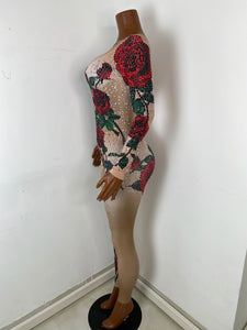 GUANGZHOU Rose Embellished Bodysuit