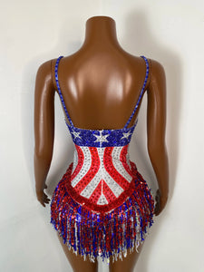 SHAANXI Sequin Playsuit USA Costume