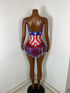 SHAANXI Sequin Playsuit USA Costume