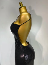 Load image into Gallery viewer, DALIAN Gold Sequin Halter Gown
