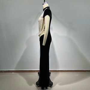 LAPERM Velvet Pearl Long Dress