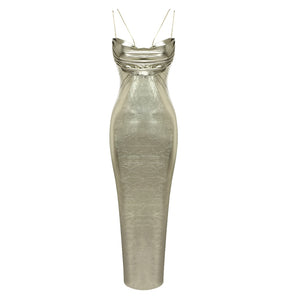 PENGUI Metallic Ankle Dress