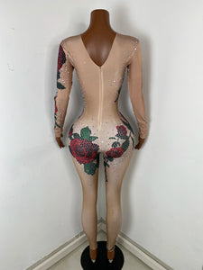 GUANGZHOU Rose Embellished Bodysuit