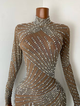 Load image into Gallery viewer, QING Rhinestone Fringe Mini Dress
