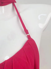 Load image into Gallery viewer, URUMQI Hot Pink Off-Shoulder Mini  with Halter Neck Ring
