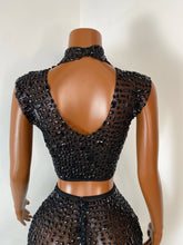 Load image into Gallery viewer, FOSHAN Hot Pink Sparkly Crop Top &amp; Mini Skirt
