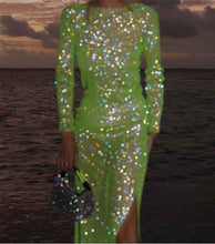 Load image into Gallery viewer, CATTLEGRET Mesh Crystal Dress
