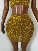 Load image into Gallery viewer, FOSHAN Hot Pink Sparkly Crop Top &amp; Mini Skirt
