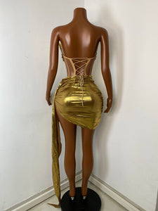 CHENGDU Metallic Corset Set