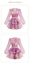 Load image into Gallery viewer, SHANZHOU Bloom Peplum Mini Dress with Puff Sleeves
