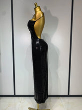Load image into Gallery viewer, DALIAN Gold Sequin Halter Gown
