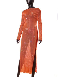 CATTLEGRET Mesh Crystal Dress