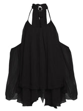 Load image into Gallery viewer, URUMQI Hot Pink Off-Shoulder Mini  with Halter Neck Ring
