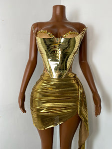 CHENGDU Metallic Corset Set