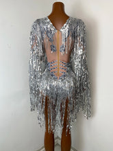 Load image into Gallery viewer, SHANGHAI Silver Tassel Playsuit
